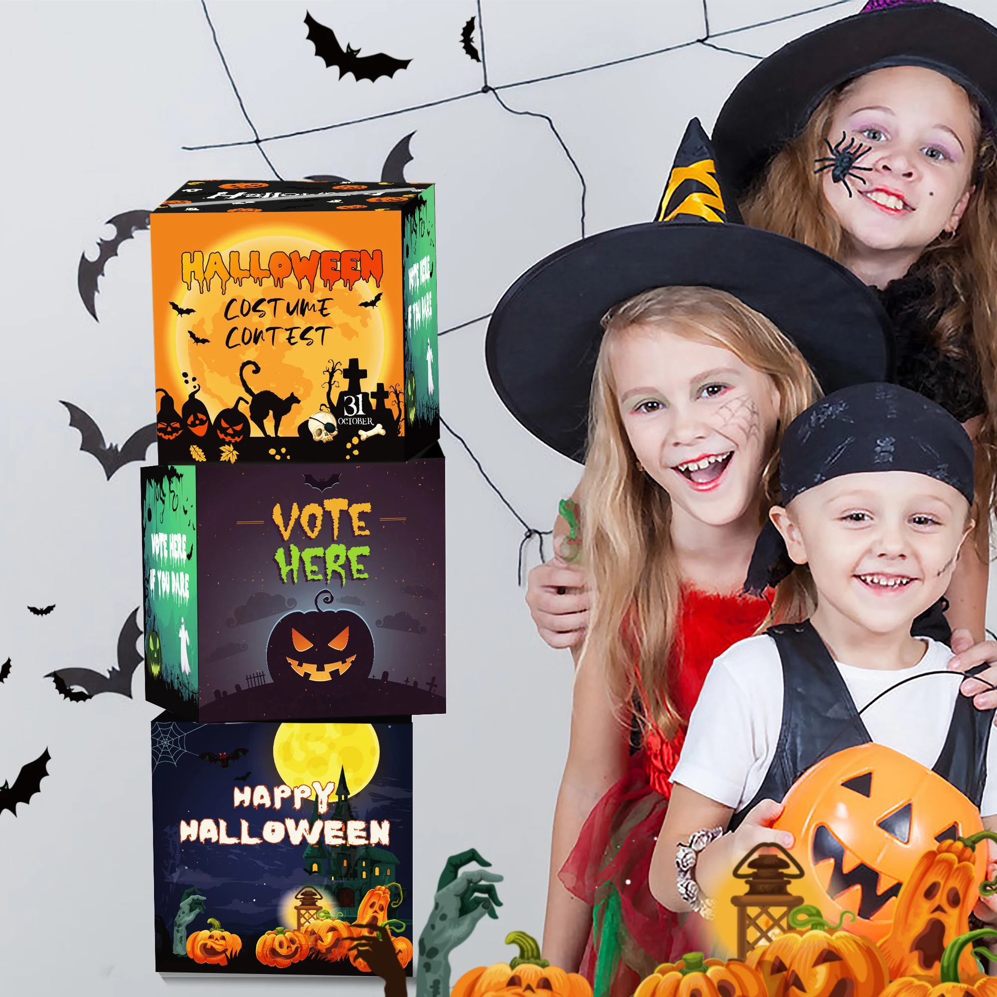 BX011 Funny Happy Halloween Party Background Decorative Vote Paper Boxes for Putting Greeting Cards Halloween Party Decorations
BX011 Funny Happy Halloween Party Background Decorative Vote Paper Boxes for Putting Greeting Cards Halloween Party Decorations