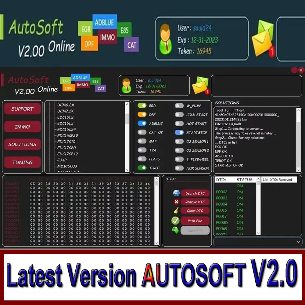 Автомобильный ECU ремонт Онлайн программное обеспечение AUTOSOFT V2.0 DTC TUNNING E85 Air-bag ECU Solutions оригинальный Immo off Service Tool для BMW Au-di
Автомобильный ECU ремонт Онлайн программное обеспечение AUTOSOFT V2.0 DTC TUNNING E85 Air-bag ECU Solutions оригинальный Immo off Service Tool для BMW Au-di