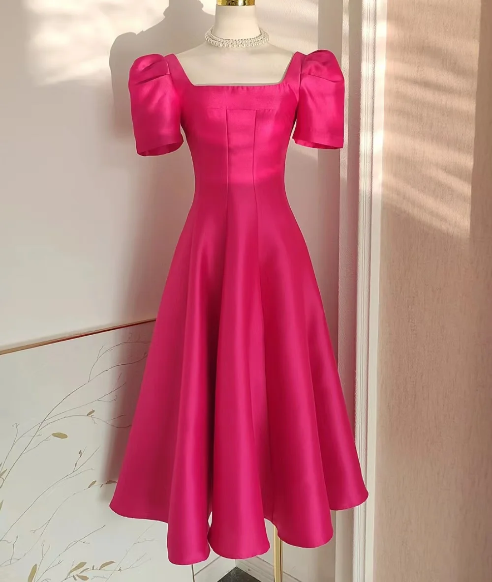 Elegant Backless Formal Dress For Women Square Collar Short Sleeve High Waist Party Dresses Female New Fashion Princess Dress
Elegant Backless Formal Dress For Women Square Collar Short Sleeve High Waist Party Dresses Female New Fashion Princess Dress