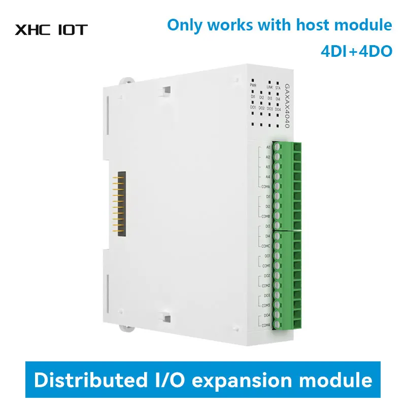 

Аналоговый коммутатор 4DI + 4DO RJ45 RS485, распределенный дистанционный модуль расширения ввода-вывода XHCIOT GAXAX4040 PNP NPN, быстрое расширение