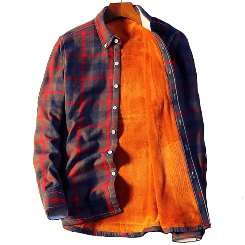 Autumn Winter Fleece Shirts Plus Velvet Plaid Shirts Men Casual Flannel Slim Fit Street Cotton Shirt Camisa Masculina Size 5XL
Autumn Winter Fleece Shirts Plus Velvet Plaid Shirts Men Casual Flannel Slim Fit Street Cotton Shirt Camisa Masculina Size 5XL