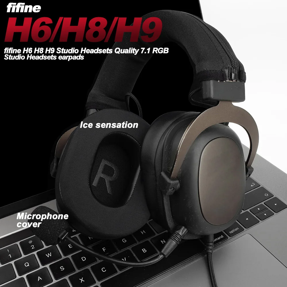 Earphone pads For Fifine H6 H8 H9 H13 H16 7.1 replacement Earpads headphones Earmuffs Soft Mesh Memory Covers Sponge Protein Earphone pads For Fifine H6 H8 H9 H13 H16 7.1 replacement Earpads headphones Earmuffs Soft Mesh Memory Covers Sponge Protein