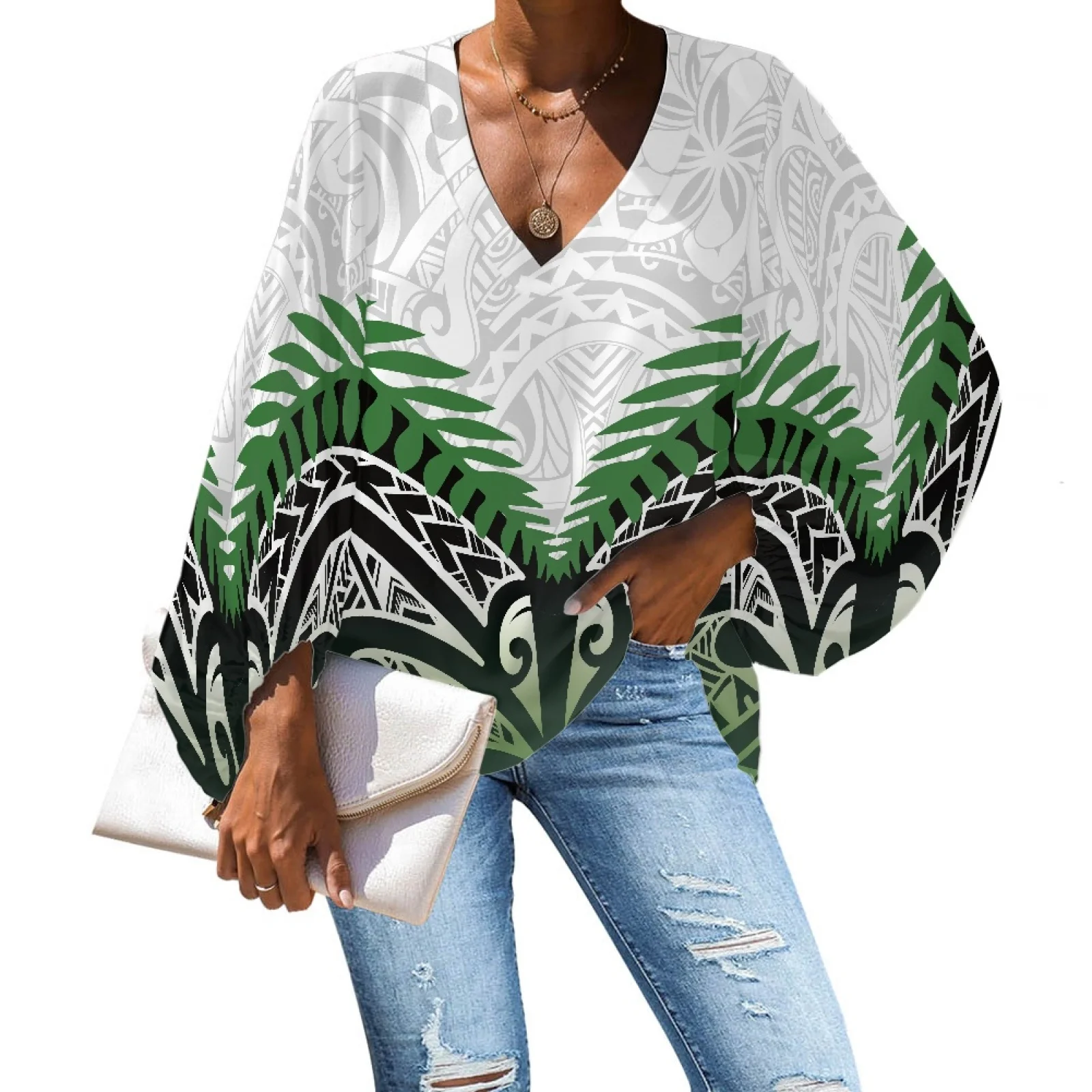 Polynesian Tribal Hawaiian Totem Tattoo Hawaii Prints Spring Autumn Women Casual Lantern Sleeve V-neck Shirts Female Clothing
Polynesian Tribal Hawaiian Totem Tattoo Hawaii Prints Spring Autumn Women Casual Lantern Sleeve V-neck Shirts Female Clothing