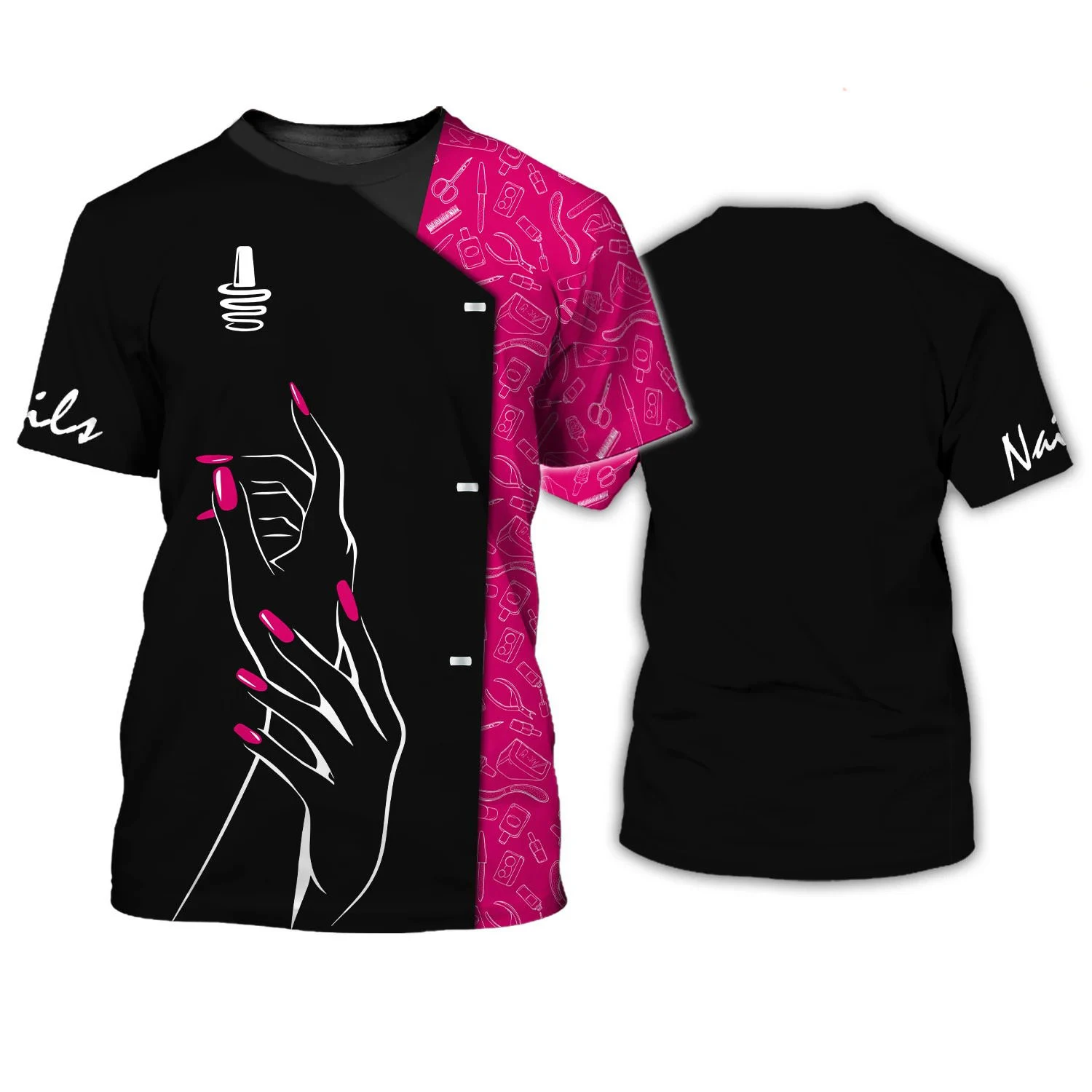 New Women's T Shirt 3d Print Manicurist Uniform Female Deautician Work Clothes Summer Short Sleeved Top Personality Casual Tees
New Women's T Shirt 3d Print Manicurist Uniform Female Deautician Work Clothes Summer Short Sleeved Top Personality Casual Tees