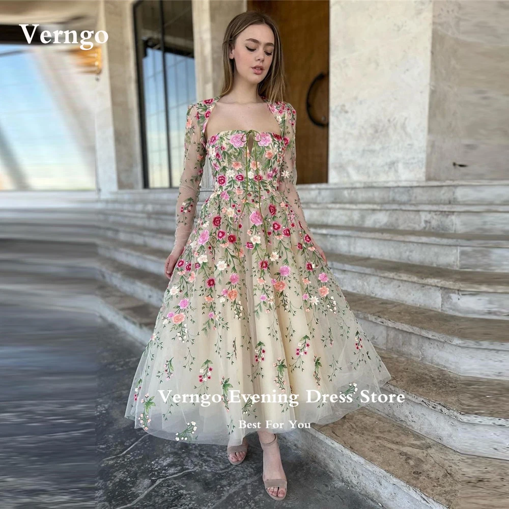 Verngo 2023 New Printed Flowers Evening Dresses With Jacket Long Sleeves Strapless Ankle Length Prom Formal Party Gowns
Verngo 2023 New Printed Flowers Evening Dresses With Jacket Long Sleeves Strapless Ankle Length Prom Formal Party Gowns