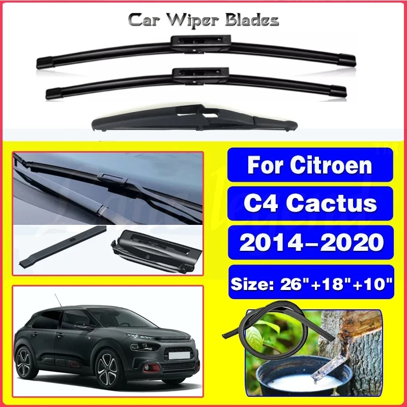 

Wiper Front & Rear Wiper Blades Set For Citroen C4 Cactus 2014-2020 2015 2016 2017 2018 Windshield Windscreen Window 26"+18"+10"