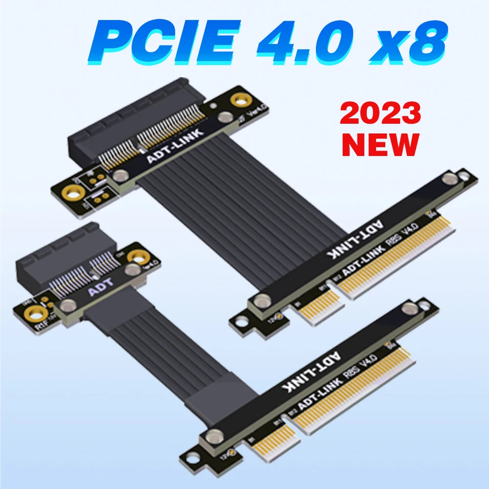 

2023 NEW ADT PCI Express 4.0 X8 To X4 X1 Extension Cable Adapter Riser Card PCIe 8x To 4x 1x for Graphics Video Cards Extension