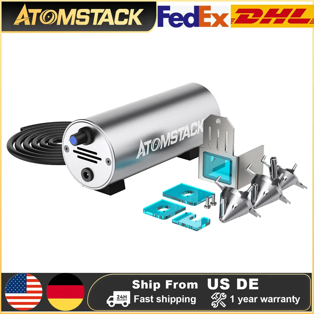 AtomStack F30 Air Assist Kit 10-30L/min Powerful Airflow Assist System Remove Smoke and Dust for Laser Engraver Cutting Machine
AtomStack F30 Air Assist Kit 10-30L/min Powerful Airflow Assist System Remove Smoke and Dust for Laser Engraver Cutting Machine