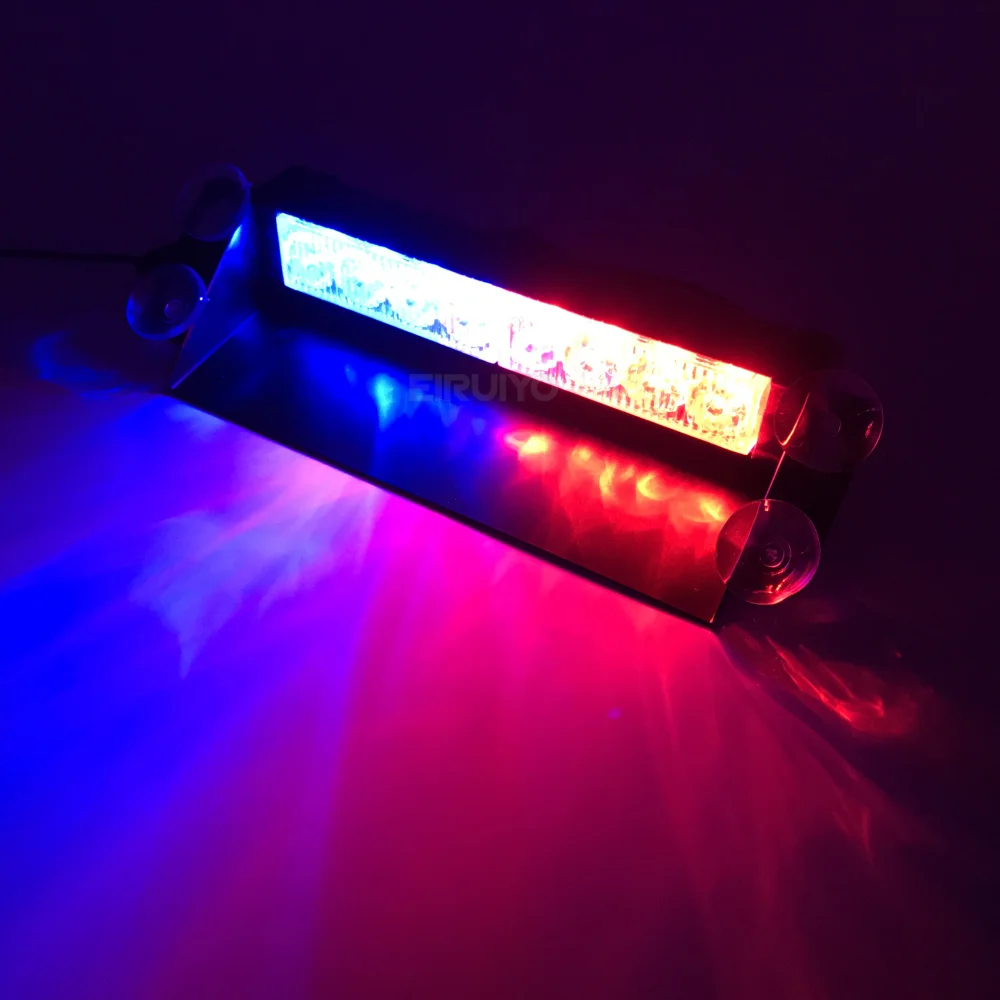 8 LED Warning Strobe light Car Police Emergency Flashing Light 3 Modes 12V Emergency Signal Lamps Red Blue Amber 8 LED Warning Strobe light Car Police Emergency Flashing Light 3 Modes 12V Emergency Signal Lamps Red Blue Amber