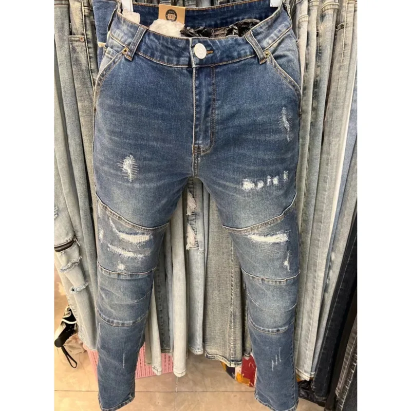 Джинсы Spijkerbroeken мужские с разделительной линией, дизайнерские зауженные рваные брюки из денима, стрейч, уличная одежда, мотоциклетные штаны 
Джинсы Spijkerbroeken мужские с разделительной линией, дизайнерские зауженные рваные брюки из денима, стрейч, уличная одежда, мотоциклетные штаны