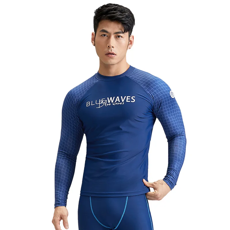 

Rash Guard Men Swim Set UPF50+ Sun Proof Long Sleeve Swimwear Surfing Compress Shirt Pants Swimming Diving Rashguard Sportswear