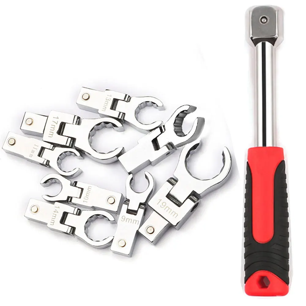 

Portable Ratchet Wrench Shaking Head Interchangeable Combination Set Rotatable 180 °Removable Flexible Torque Spanner