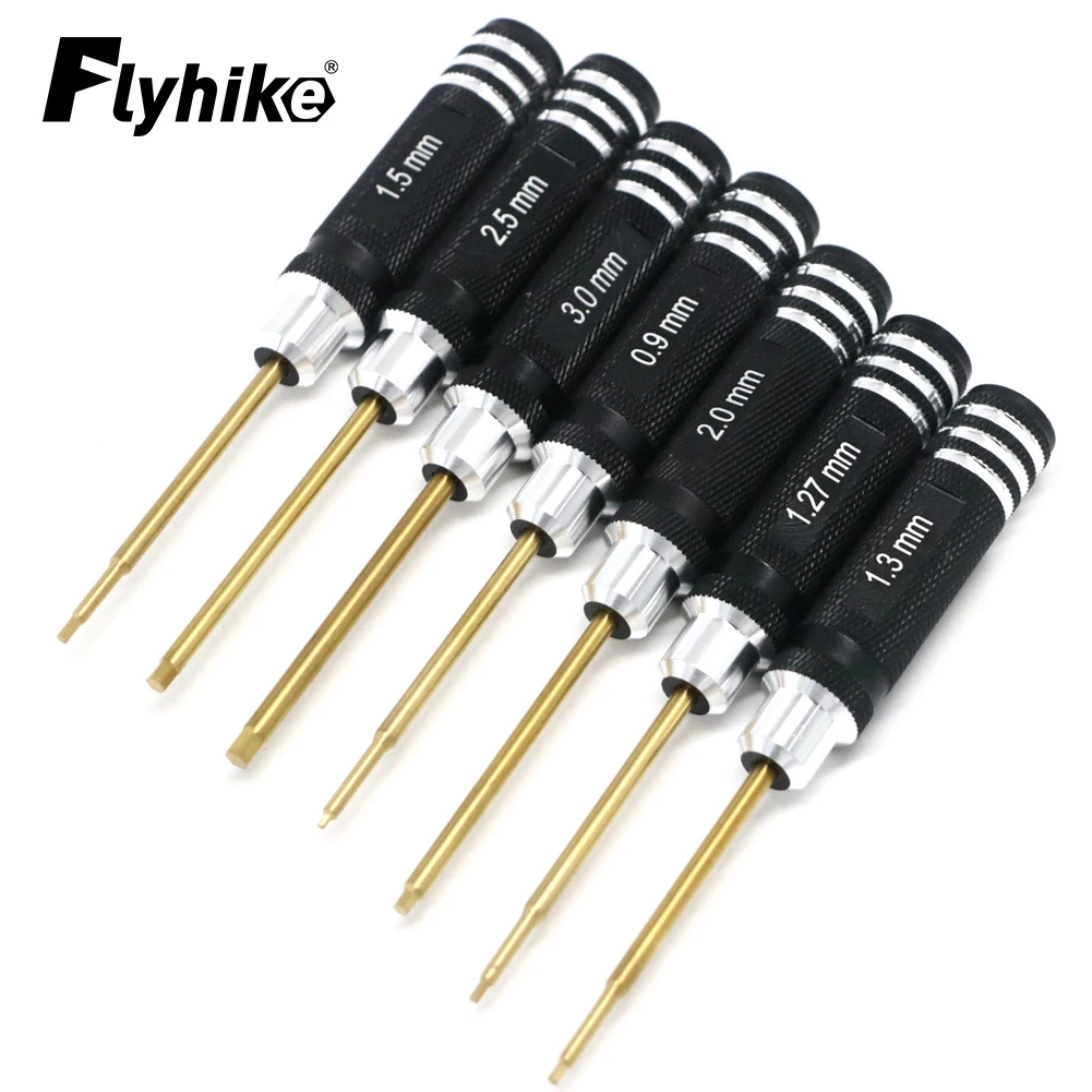 

7pcs Titanium Plating Mini Precision Hex Screwdriver Tool Set Allen Driver for RC Helicopter Drone Aircraft Model Repair Tools