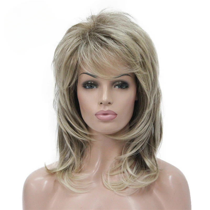 

Long Shaggy Layered Ombre Blonde Classic Cap Full Synthetic Wig Women's Wigs COLOUR CHOICES