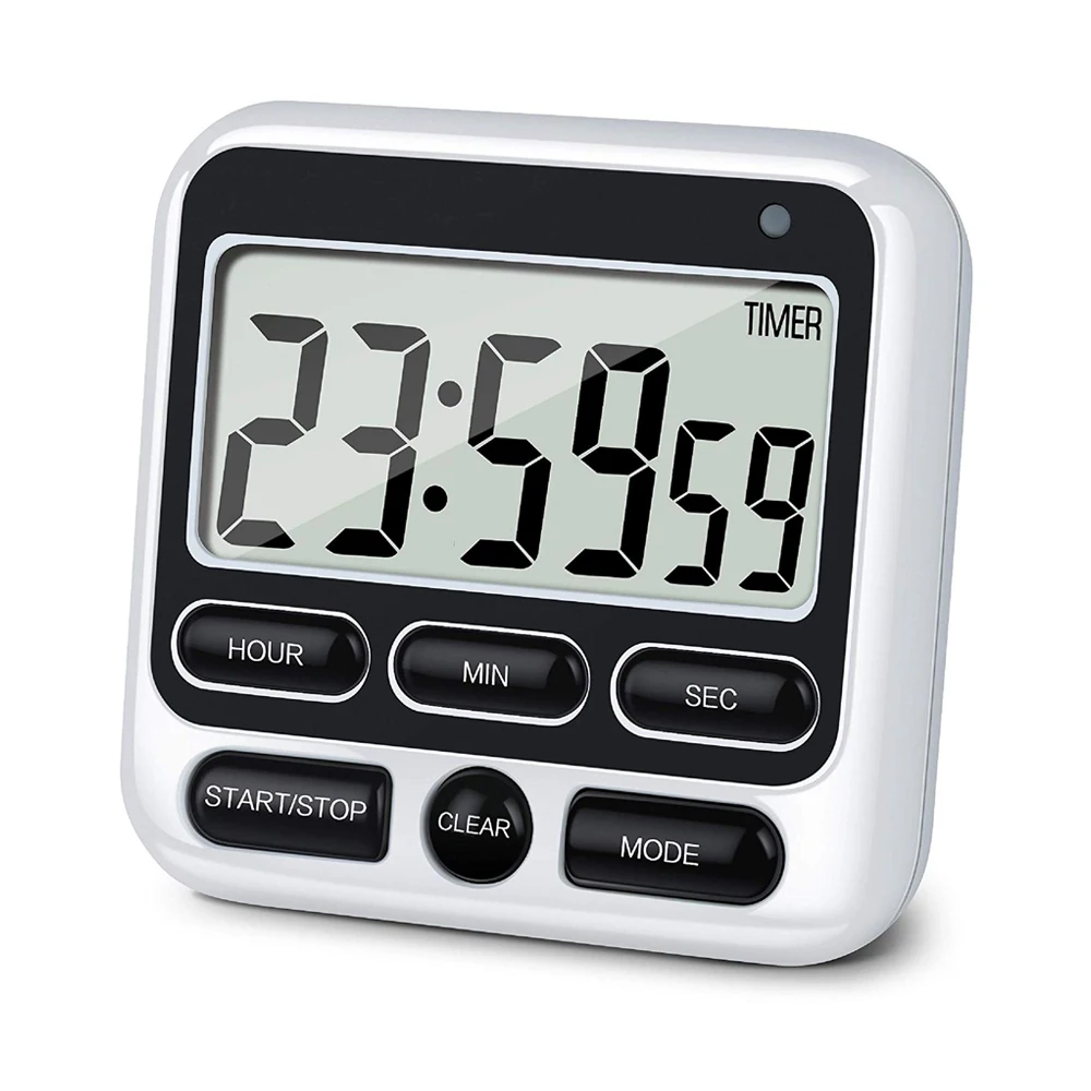 

Digital Kitchen Timer with Mute/Loud Alarm,24 Hour Clock & Alarm,Memory Function Count Up & Count Down for Kids Teachers Cooking