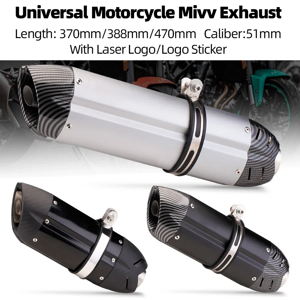51MM Universal Motorcycle mivv Exhaust Muffler Escape for Z250 Z800 Z900 R1 R3 R6 R25 MT07 ZX10R ZX6R ETC Exhaust Escape Modify
51MM Universal Motorcycle mivv Exhaust Muffler Escape for Z250 Z800 Z900 R1 R3 R6 R25 MT07 ZX10R ZX6R ETC Exhaust Escape Modify