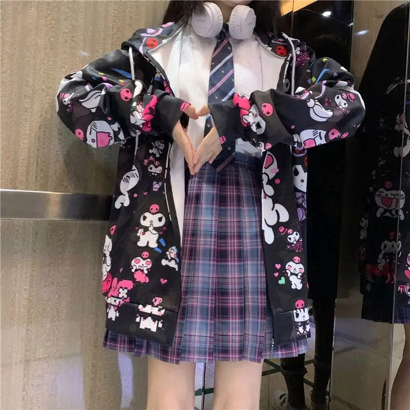 Kawaii Sanrio Anime Kuromi JK Uniform Jacket Cute Cartoon My Melody Girly Heart Sweet Outerwear Girls Clothes
Kawaii Sanrio Anime Kuromi JK Uniform Jacket Cute Cartoon My Melody Girly Heart Sweet Outerwear Girls Clothes