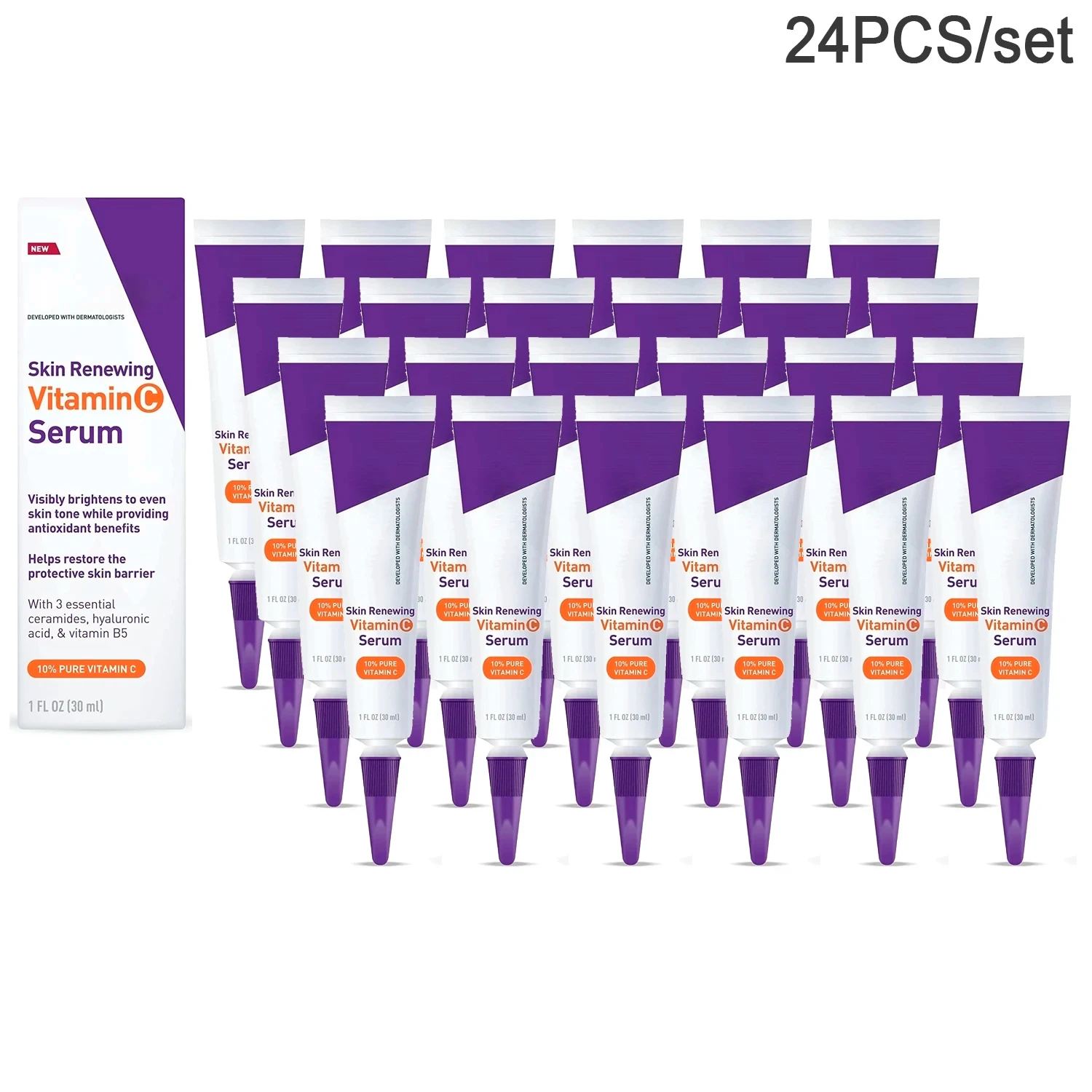 24pcs Skin Vitamin C Serum Anti-wrinkle And Aging Reduce Wrinkles Lines Repair Skin Barrier 30ml
24pcs Skin Vitamin C Serum Anti-wrinkle And Aging Reduce Wrinkles Lines Repair Skin Barrier 30ml
