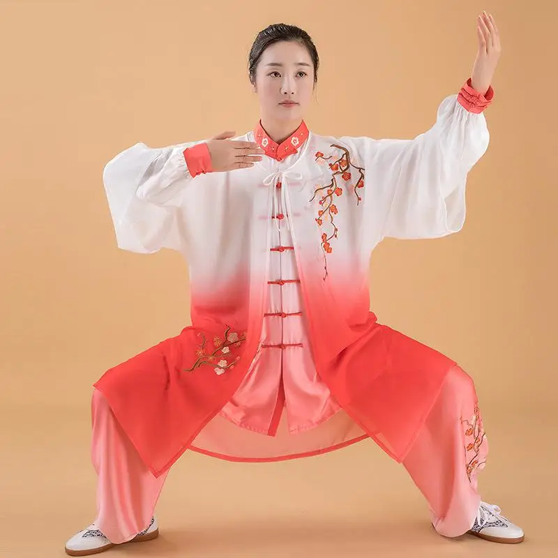 

Women Silk Satin Chinese Tai Chi Suit Female Kung Fu Wushu Martial Arts Uniform Wing Chun Jacket Pant Oriental Exercise Clothing