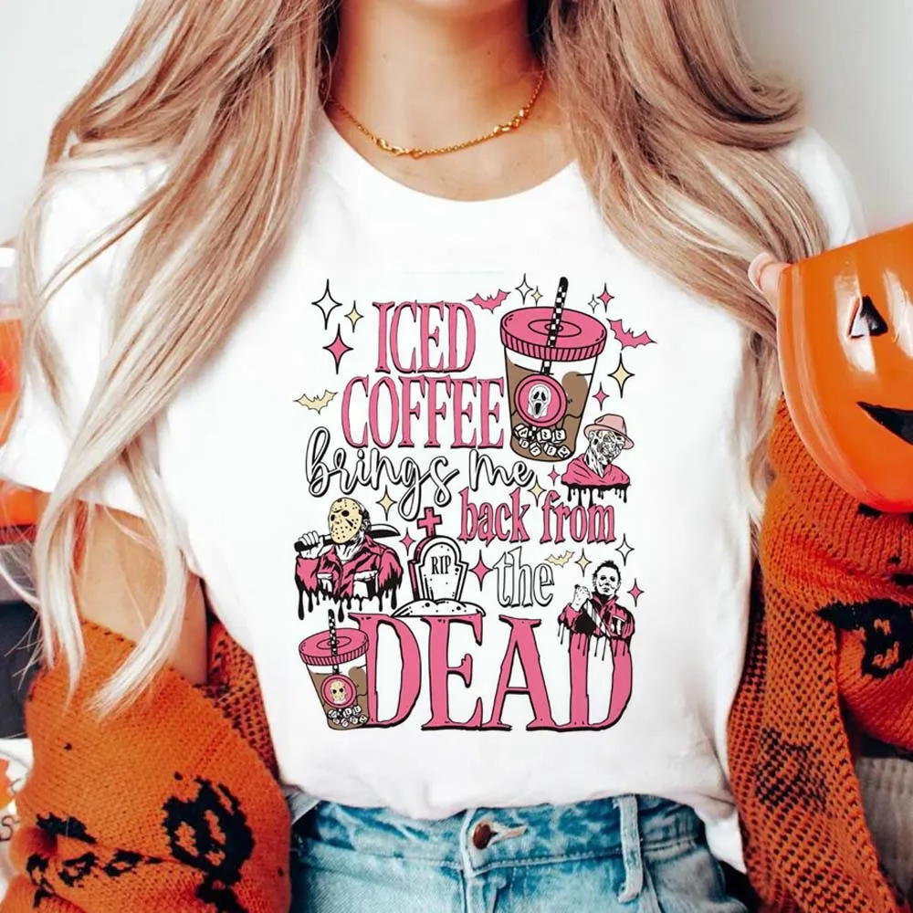Sweet and Casual Halloween Cute 90s Fashion Women's T-Shirt Coffee Pattern T-Shirt Clothing Women's Short Sleeve Printed T-Shirt
Sweet and Casual Halloween Cute 90s Fashion Women's T-Shirt Coffee Pattern T-Shirt Clothing Women's Short Sleeve Printed T-Shirt