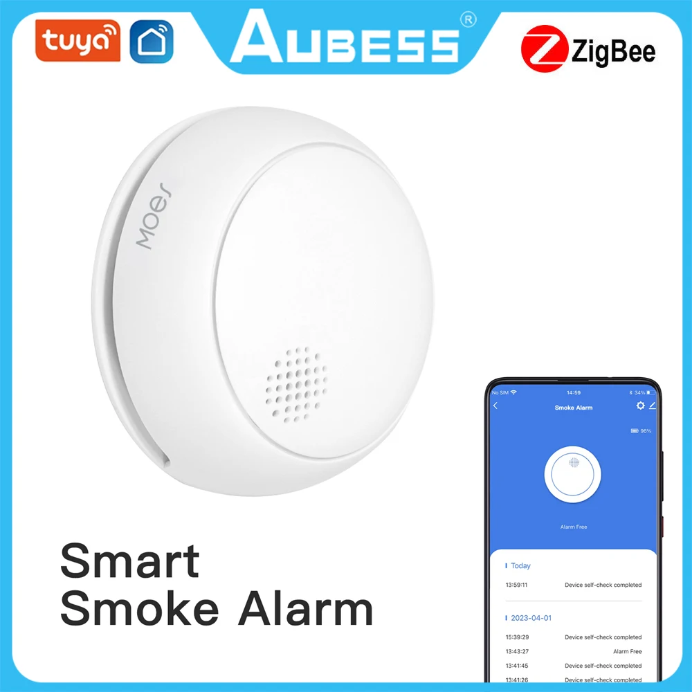 Tuya Zigbee Smoke Detector Sensor 85DB Alarm Fire Smart Smoke Detector Fire Protection Home Security Alarm Smart Life
Tuya Zigbee Smoke Detector Sensor 85DB Alarm Fire Smart Smoke Detector Fire Protection Home Security Alarm Smart Life