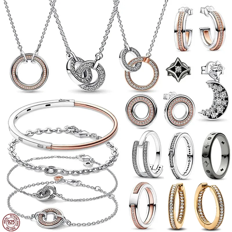 Women's jewelry 925 sterling silver fashionable dual color circular bracelet necklace fits designing original charm DIY gift
Women's jewelry 925 sterling silver fashionable dual color circular bracelet necklace fits designing original charm DIY gift