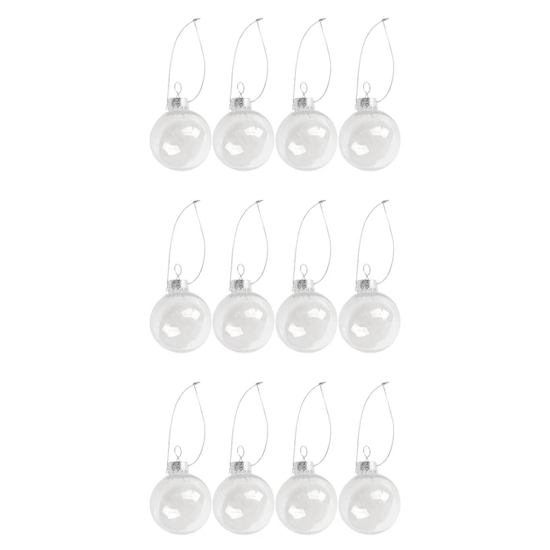 

LUDA Clear DIY Baubles Shatterproof Seamless Plastic XMAS Ball Home Tree Decor Gift - 60Mm QTY:12