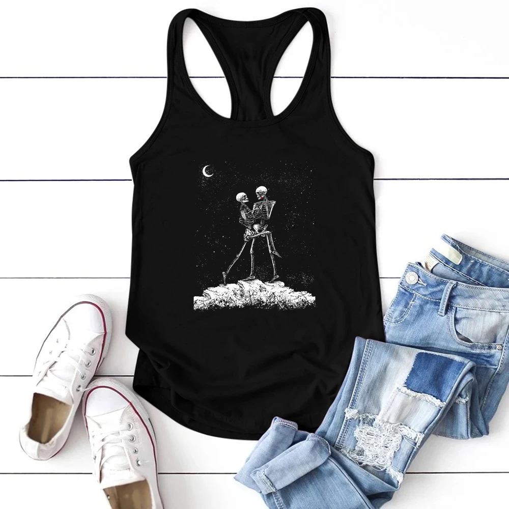 Seeyoushy Skeleton Sky Dancing Print Fun Printed O-neck Women's Sleeveless T-shirt Summer Loose Women's Tank Top 90s Vintage Top
Seeyoushy Skeleton Sky Dancing Print Fun Printed O-neck Women's Sleeveless T-shirt Summer Loose Women's Tank Top 90s Vintage Top