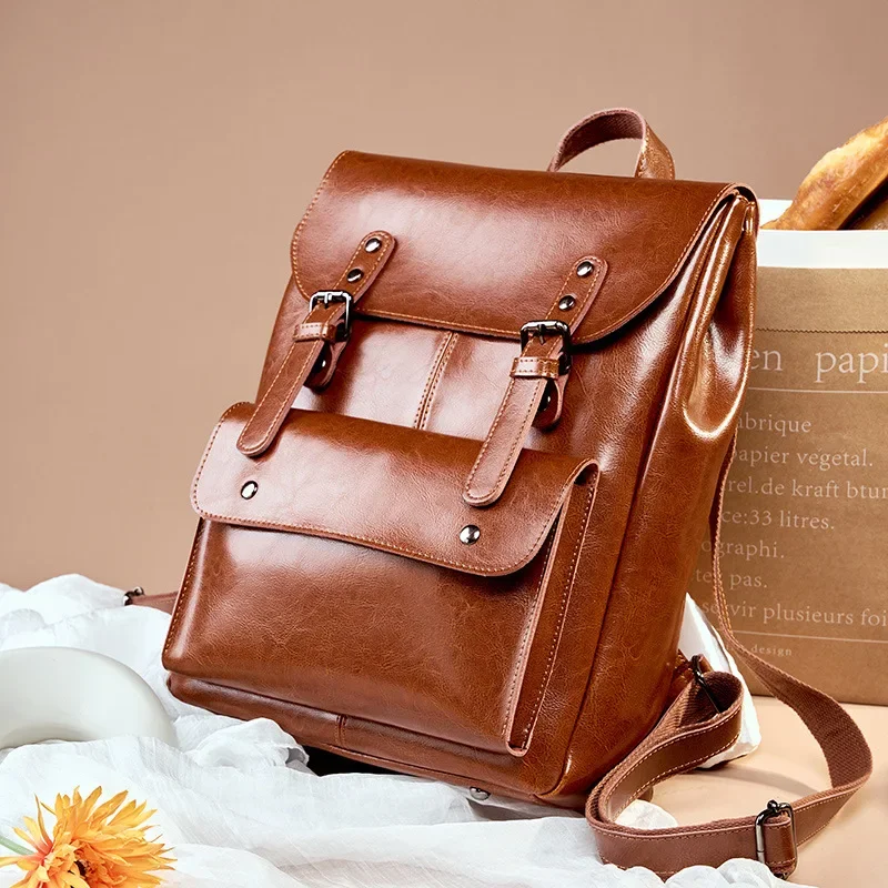 Genuine leather backpack for women with wear-resistant large capacity vintage neutral computer backpack, Christmas gift
Genuine leather backpack for women with wear-resistant large capacity vintage neutral computer backpack, Christmas gift