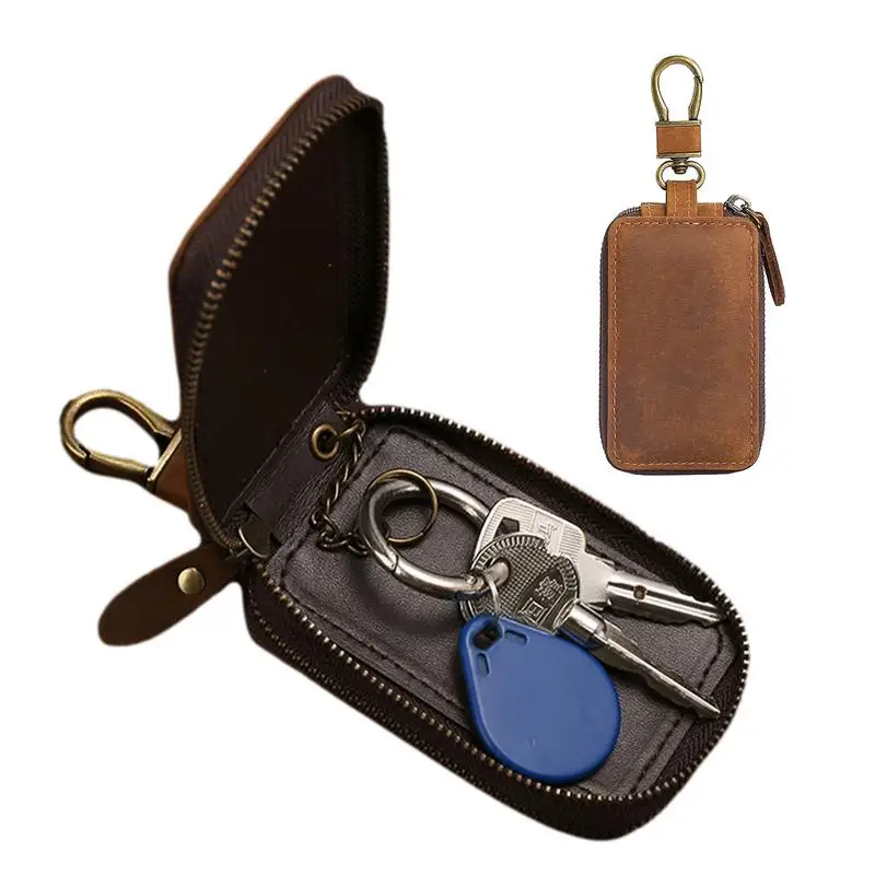 Car Key Case New CrazyHorse Genuine Leather Keychain Bag Multifunctional Double Zipper Keychain Double Sided Storage Key Holder
Car Key Case New CrazyHorse Genuine Leather Keychain Bag Multifunctional Double Zipper Keychain Double Sided Storage Key Holder
