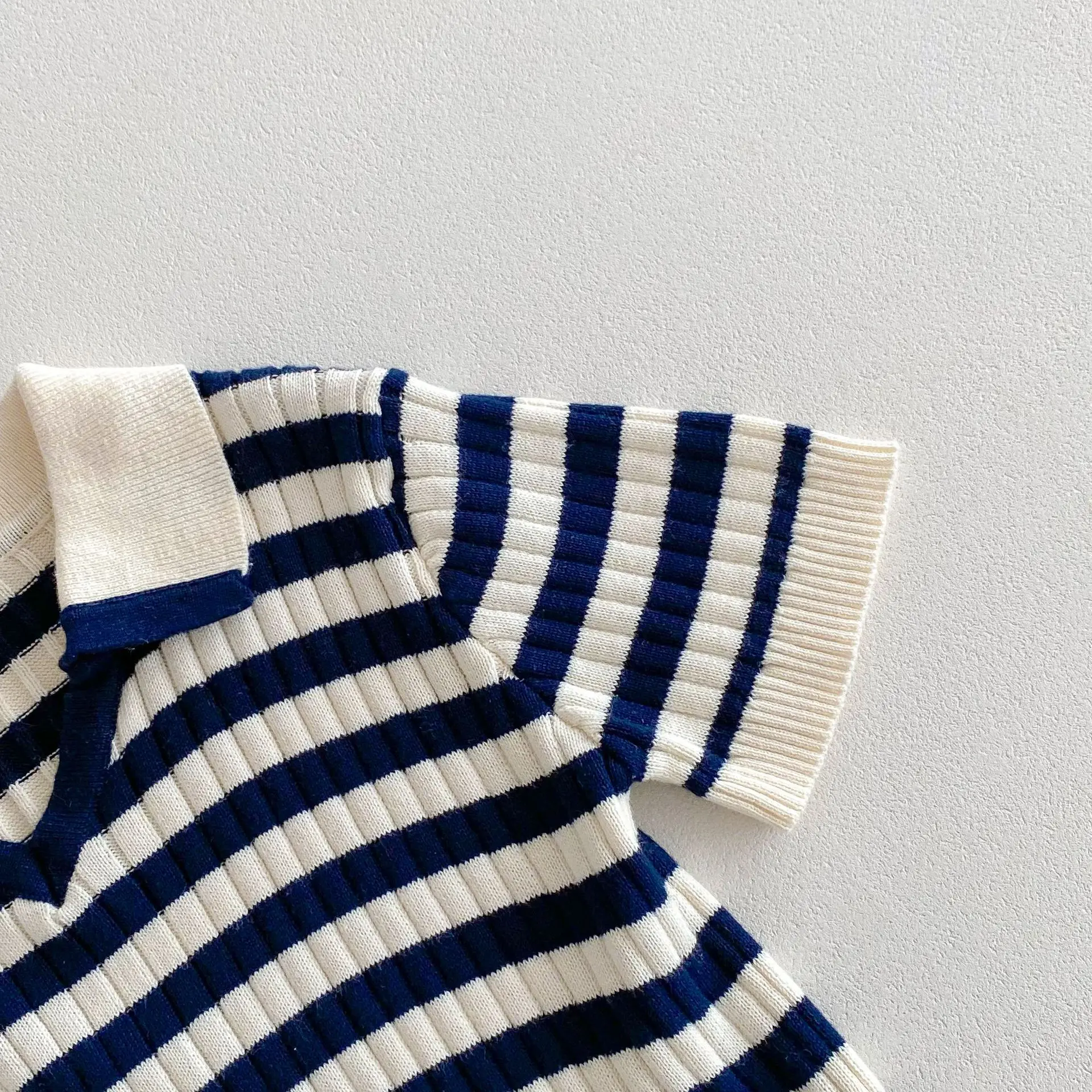 2025 Summer New Baby Short Sleeve Clothes Set Infant Striped Knit Tops + Shorts 2pcs Suit Infant Girl Casual T Shirts Outfits 19 S91d06e497b4a457da3c58e4b87005763h