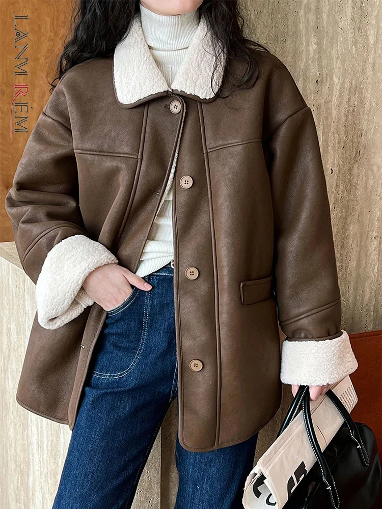 LANMREM Vintage Lamb Fur Leather Jackets Women Contrast Color Lapel Single Breasted Coat Fashion 2023 Winter New 2AA3610
LANMREM Vintage Lamb Fur Leather Jackets Women Contrast Color Lapel Single Breasted Coat Fashion 2023 Winter New 2AA3610