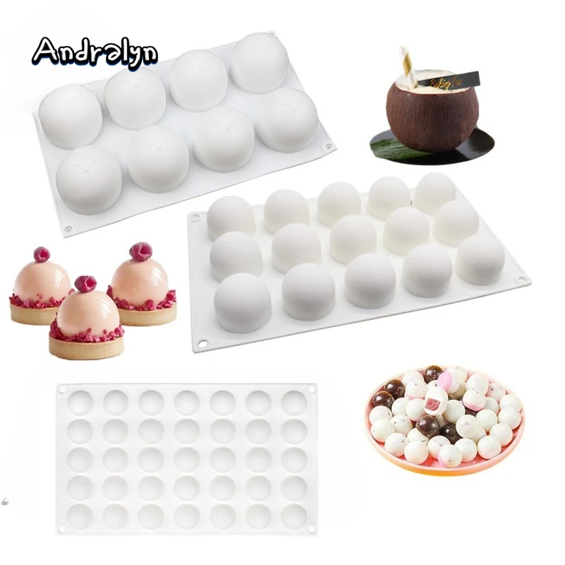 

Round Ball Shaped Silicone Cake Mold for Chocolate Mousse Cheese Bread Dessert Jelly Pudding Bakeware Decorating Tools