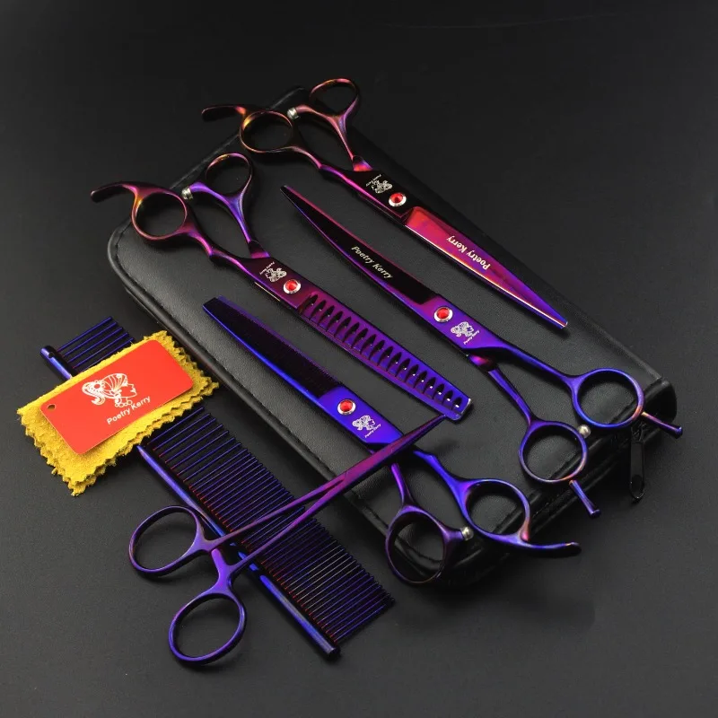 Purple Dragon Dog Grooming Scissors Kit 7" 6.5" Stainless Pet Curved Scissors Thinning Scissors Straight Shears Chunker Z3002
Purple Dragon Dog Grooming Scissors Kit 7" 6.5" Stainless Pet Curved Scissors Thinning Scissors Straight Shears Chunker Z3002