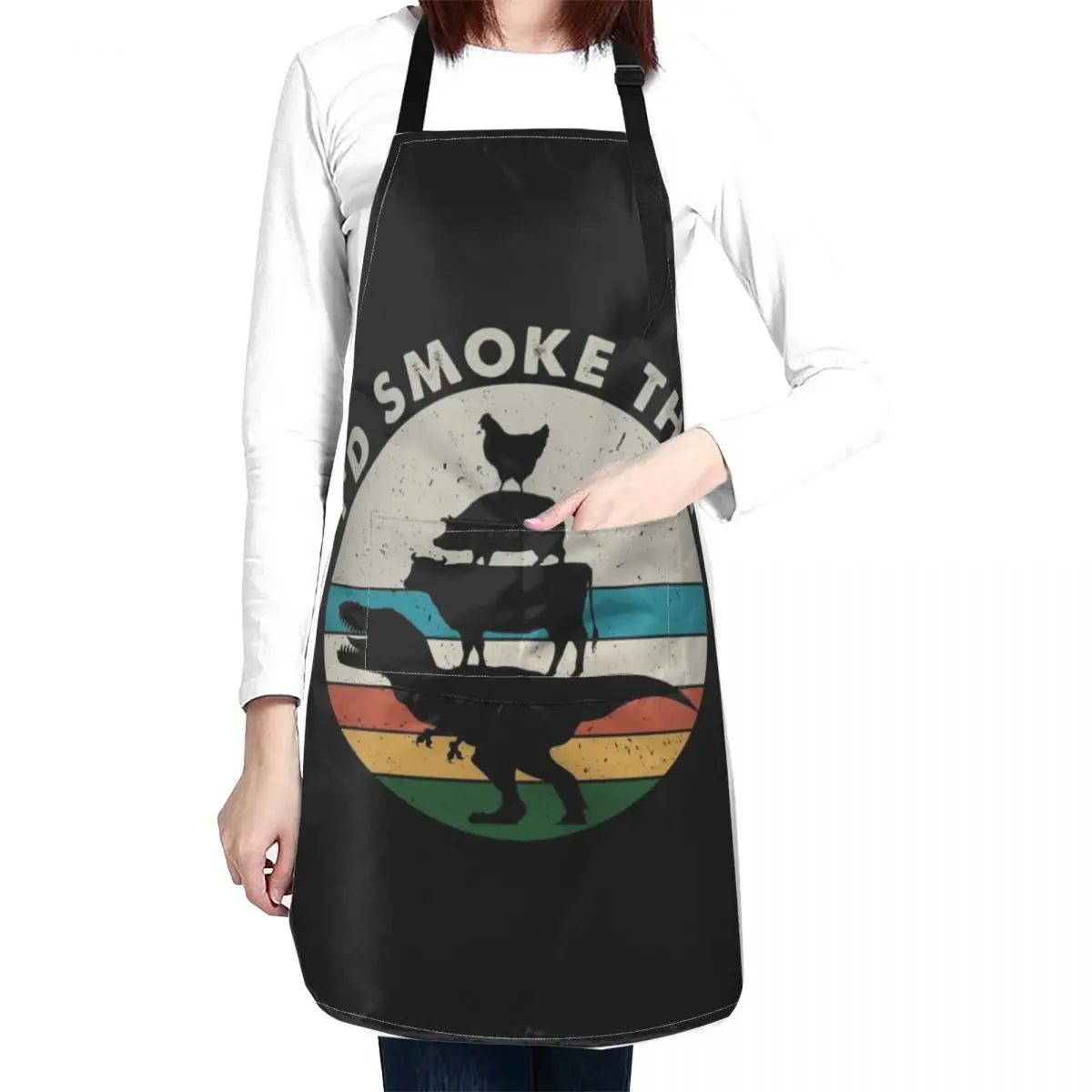 

I'd Smoke That Perfect Pitmaster Gift Meat Grilling Barbecue Meat Smoker T-rex Dinosaur Apron Women's Dresses