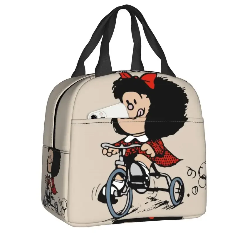 Счастливый велосипед Mafalda, Ланч-бокс для женщин, мультяшный охладитель, Термоизолированный Ланч-бокс для еды, детская школьная сумка-тоут для пикника
Счастливый велосипед Mafalda, Ланч-бокс для женщин, мультяшный охладитель, Термоизолированный Ланч-бокс для еды, детская школьная сумка-тоут для пикника