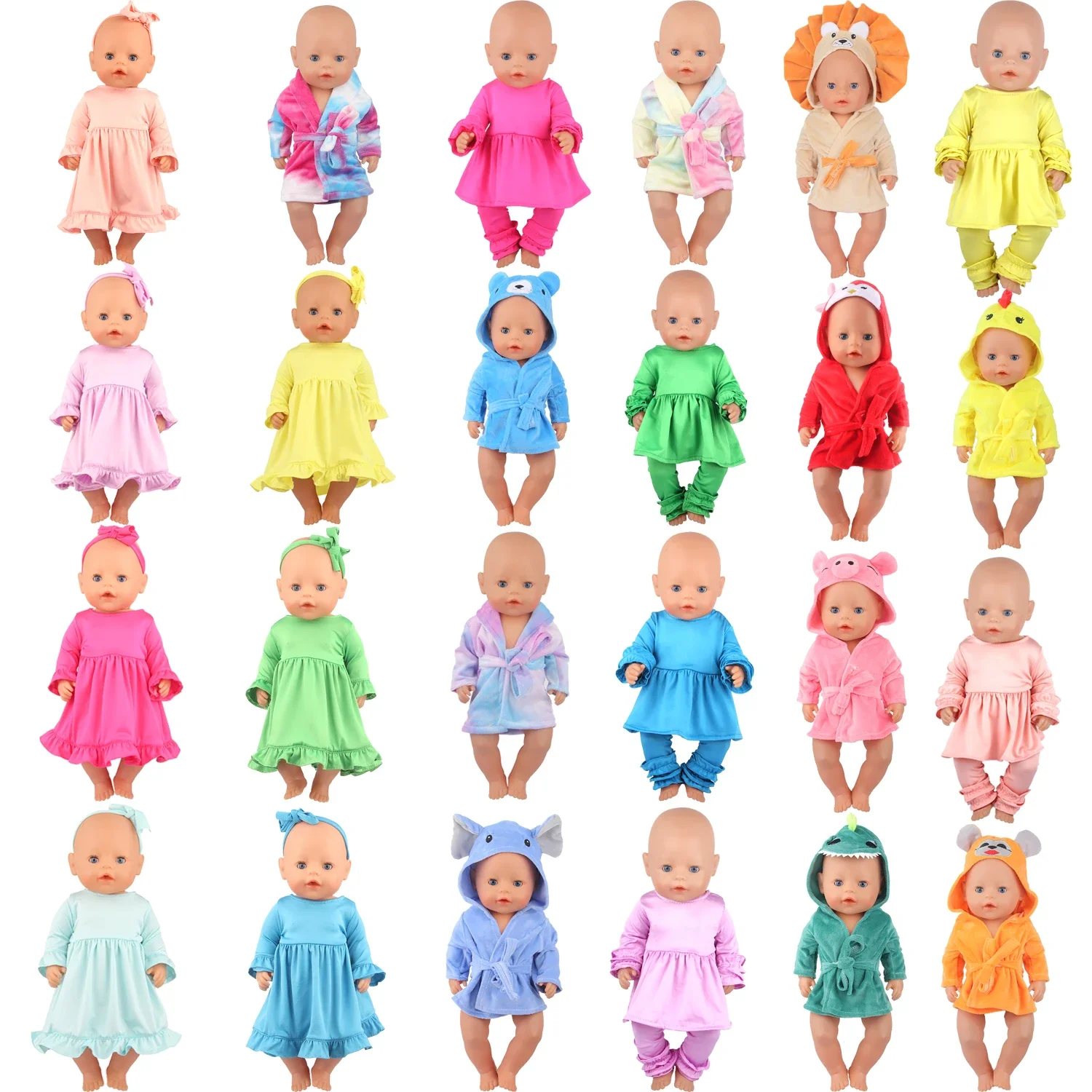 

17 Inch Doll Clothes Accessories Pajamas Night Skirt For 18 Inch American&43cm New Born Baby Doll Suit For OG Girl Dolls Toy