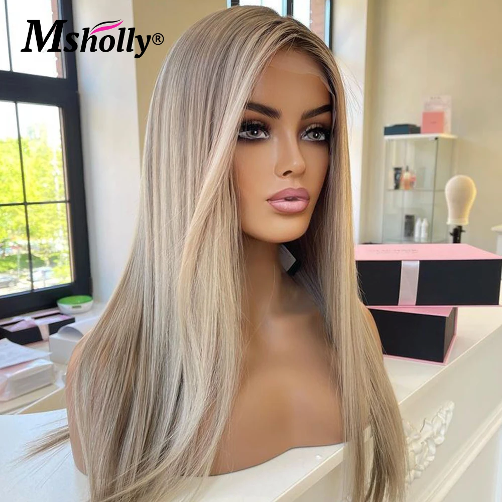 Ash Blonde 13x4 Human Hair Wig Staright Dark Root 13x6 Lace Frontal Wig For Women Brazilian Pre Plucked Guleless Platinum Wigs
Ash Blonde 13x4 Human Hair Wig Staright Dark Root 13x6 Lace Frontal Wig For Women Brazilian Pre Plucked Guleless Platinum Wigs