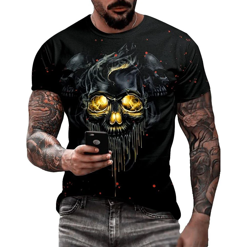 2023Men's 3D Print Skull T-Shirt 3D Creative Print Short Sleeve T-Shirt Casual Round Neck Novelty Street Fashion Tees Shirt
2023Men's 3D Print Skull T-Shirt 3D Creative Print Short Sleeve T-Shirt Casual Round Neck Novelty Street Fashion Tees Shirt