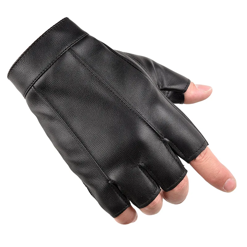 Motorcycle Gloves Men's Leather Half Finger Gloves Motorcycle Breathable Women's Touch Screen Mountain Bike Fitness Motorcycle Gloves Men's Leather Half Finger Gloves Motorcycle Breathable Women's Touch Screen Mountain Bike Fitness