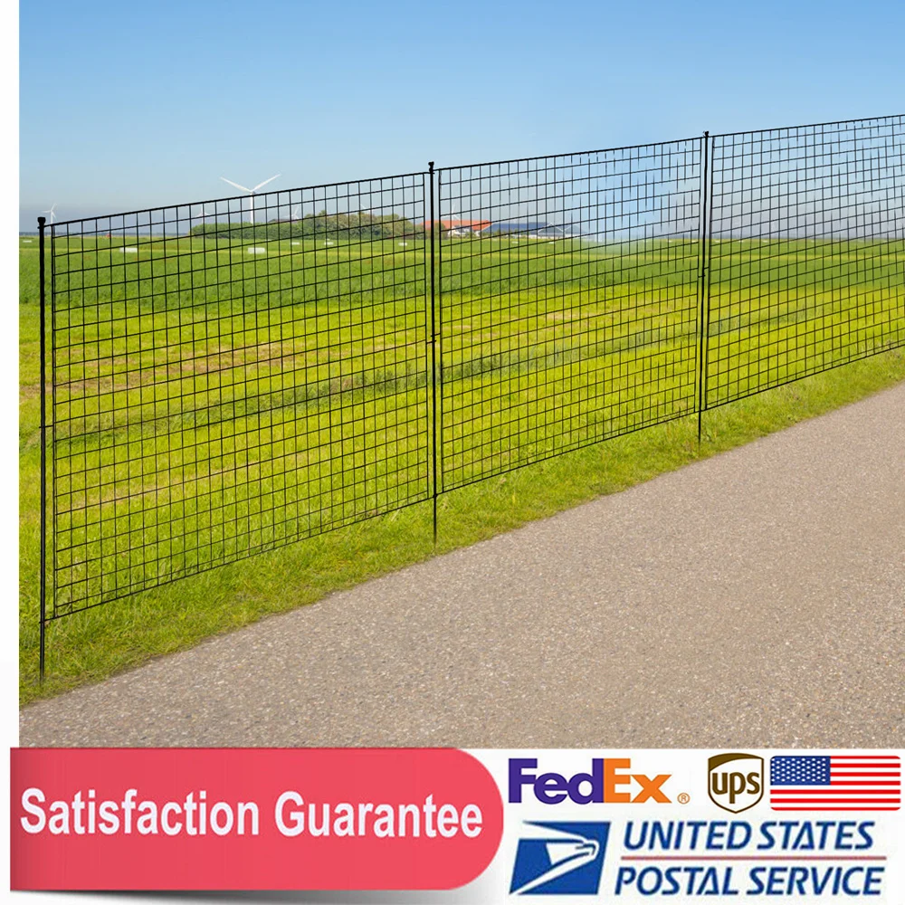 

Metal Garden Fence Heavy Duty Tall Outdoor Landscape Patio Yard Fencing Border Animal Barrier 7 Panels and 1 Gate