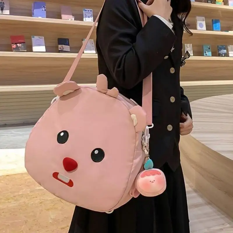 

New Little Beaver Anime Large Capacity Shoulder Bag Kawaii Loopy Cartoon High Quality Canvas Student Bag Loopy Backpack Girls