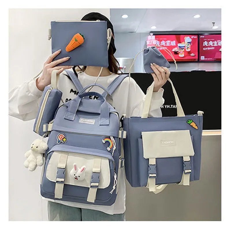 5 In 1 Nylon Waterproof Women Backpack Large Capacity Storage Backpacks Cute Pendant School Bag Multifunctional Backpacks
5 In 1 Nylon Waterproof Women Backpack Large Capacity Storage Backpacks Cute Pendant School Bag Multifunctional Backpacks