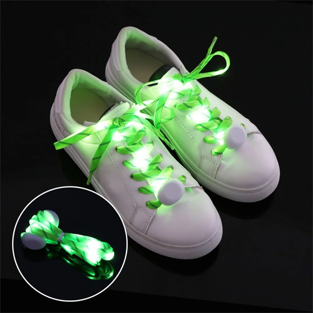 

New LED Sport Shoe Laces Luminous Shoelaces Glow Shoe Strings Round Flash Light Shoelaces No Tie Lazy Shoe Laces Party Decor