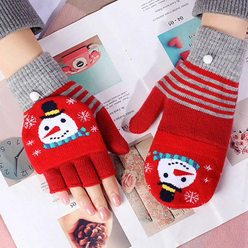 1 Pair Women Winter Keep Warm Gloves Fingerless Cute Lady Mittens Christmas Deer Fashion Female Flip Cover Half Finger Gloves
1 Pair Women Winter Keep Warm Gloves Fingerless Cute Lady Mittens Christmas Deer Fashion Female Flip Cover Half Finger Gloves
