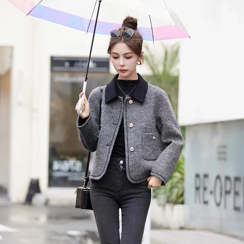 Spring Double Sided Woolen Jacket Women 2024 New Casual Long Sleeved Outerwear Autumn Female Fashion Single Breasted Jackets
Spring Double Sided Woolen Jacket Women 2024 New Casual Long Sleeved Outerwear Autumn Female Fashion Single Breasted Jackets