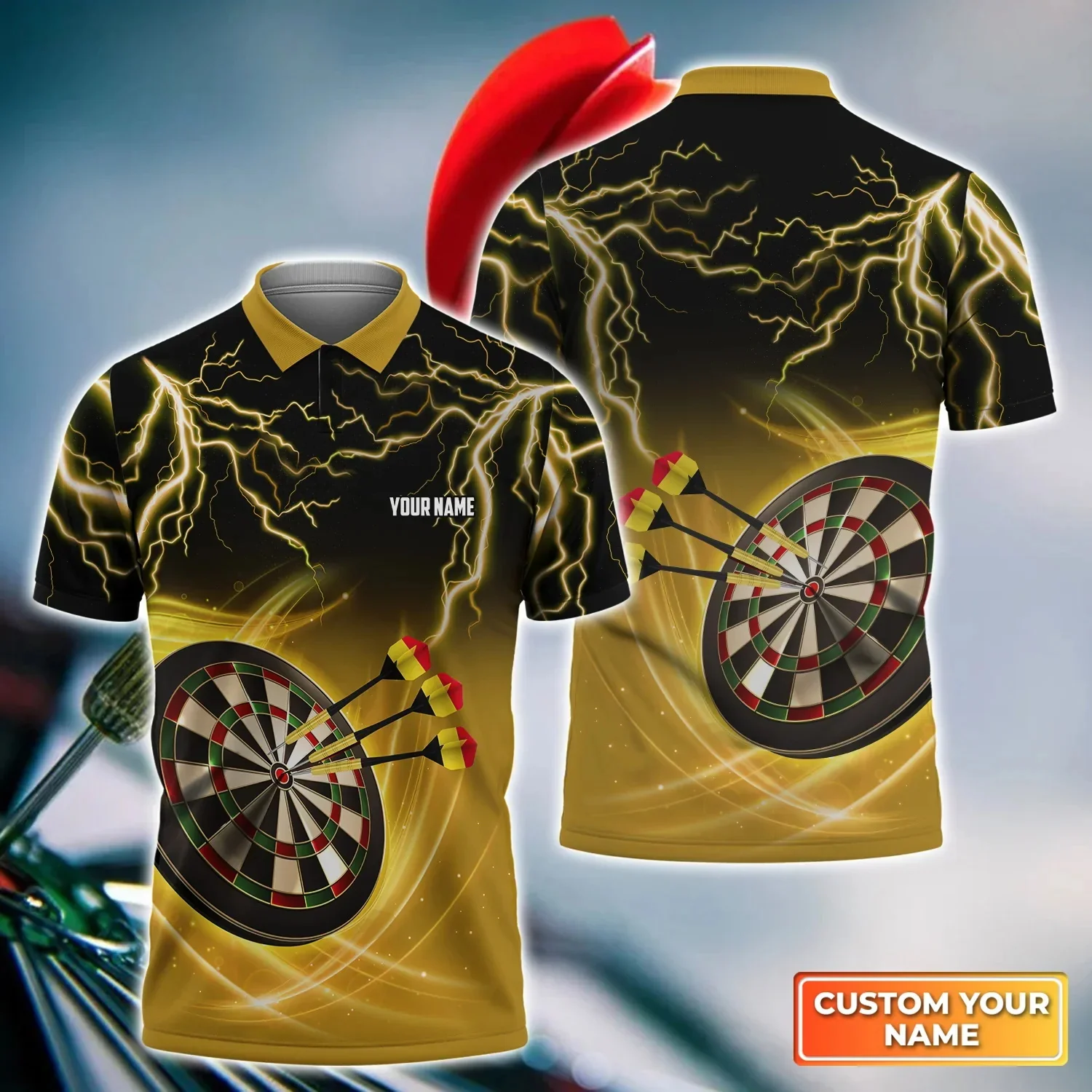 

PLstar Cosmos Personalized Name Darts Player 3D Printed Summer Polo Shirt Unisex Short Sleeve Shirts Gift for Darts Lover POL-38