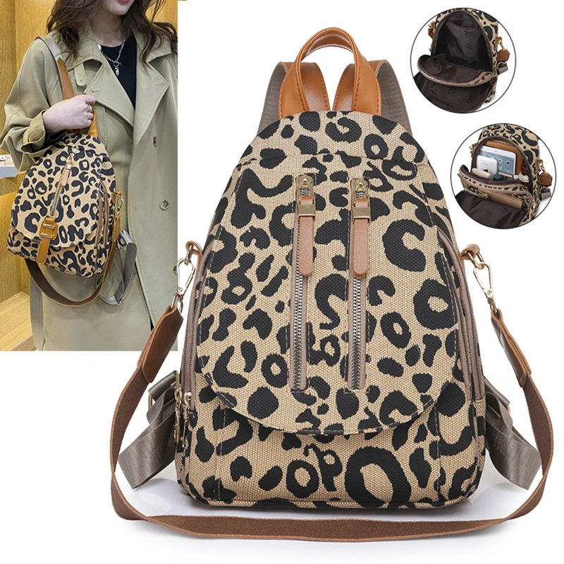 Women Backpack Designer Leather Retro Leopard Women Bag Fashion School Bags Multifunction Large Capacity Travel Backpacks
Women Backpack Designer Leather Retro Leopard Women Bag Fashion School Bags Multifunction Large Capacity Travel Backpacks