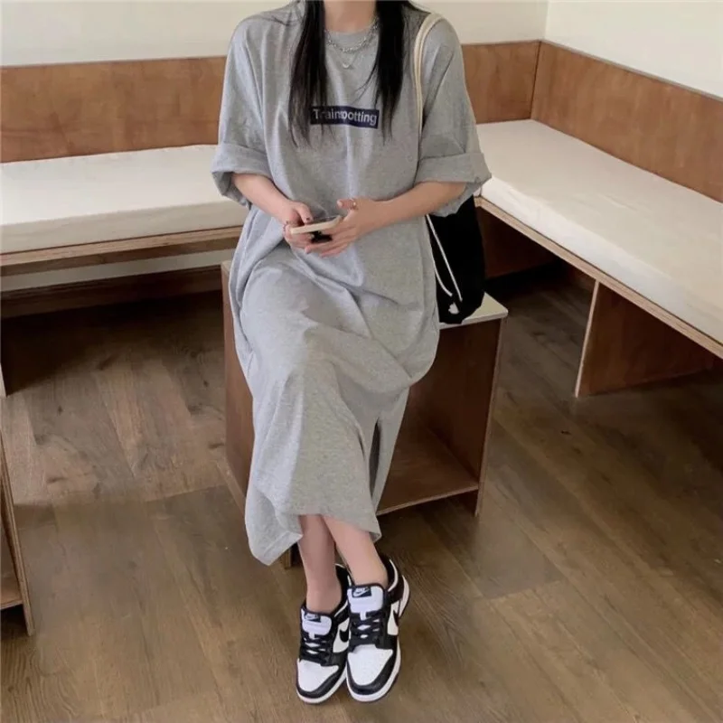 Vintage Casual Women's Plus Size T-Shirts Dress New In Korean Lady's Streetwear Oversize Female Maternity Dress Chic Dress 16 S91ed844df08c4dc194193977d270bbb4L