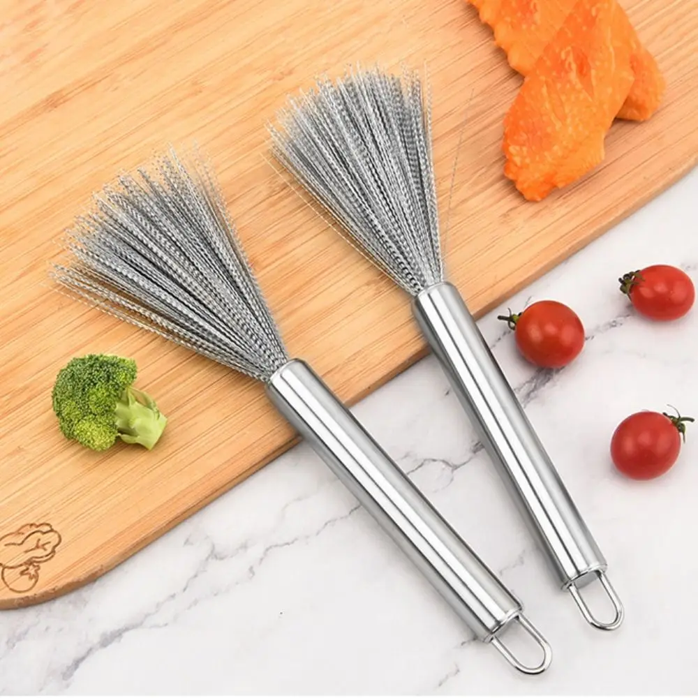 

Stainless Steel Pan Cleaning Brush Long Handle Anti-Rust Pot Washing Tool Convenient Decontamination Utensil Scrubber Kitchen